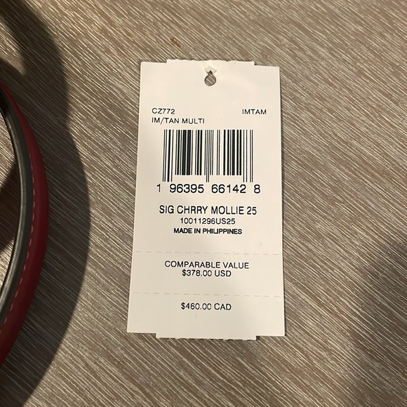 Coach Tan Mollie25 Tote with Cherry Print-CZ772 - Picture 7 of 8